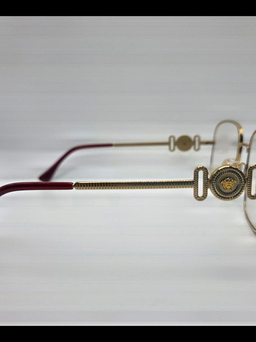 Brand NEW VE1283 Versace Glasses Size 54/18/145 Gold Burgundy Red Eyeglasses